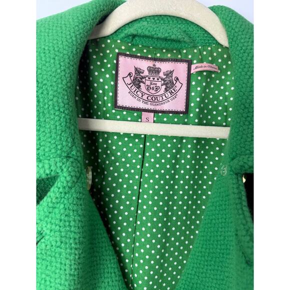 Juicy Couture Y2K Kelly Green Wool Angora Peacoat Jacket Size Small - Picture 4 of 10